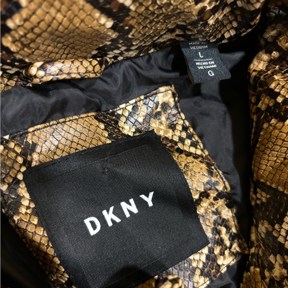 DKNY Faux Snake Skin Puffer Jacket - Picture 4 of 4